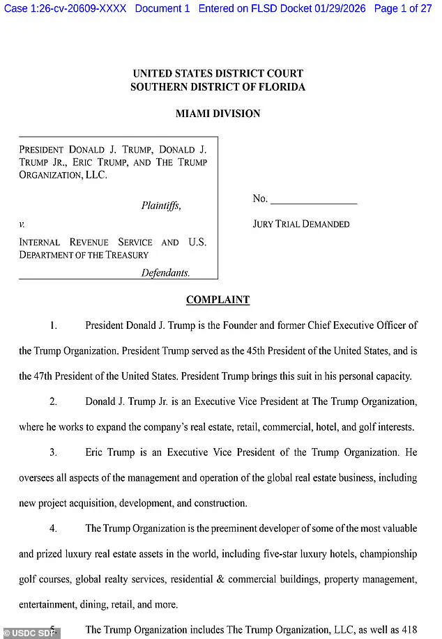 Breaking: Trump Files $10 Billion Lawsuit Against IRS and Treasury Over Tax Info Leak