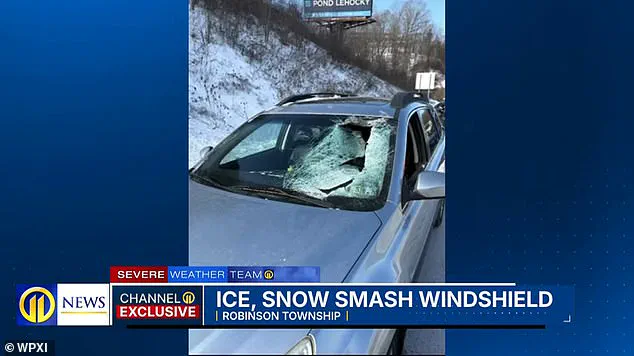Pennsylvania Mother Narrowly Escapes Death After Ice Slab Shatters Windshield on Parkway West