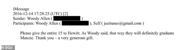 Jeffrey Epstein's $15,000 Donation to Woody Allen's Adopted Daughter's School Exposed in Newly Released Justice Department Documents