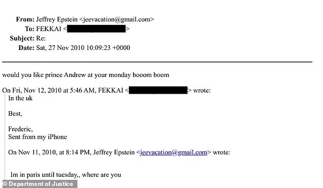 Newly Unearthed Email Reveals Epstein's 2010 Coded Reference to Prince Andrew