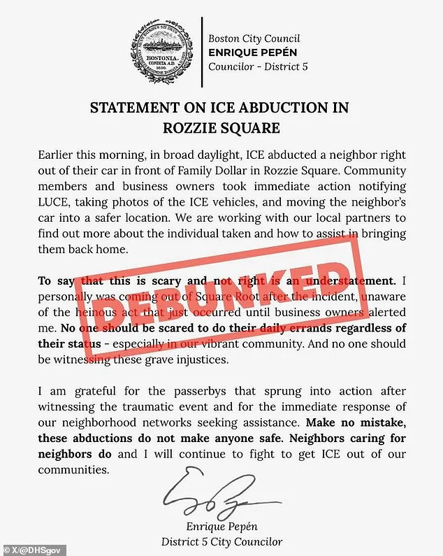 DHS Rebukes Boston Councilor for Condemning ICE Arrest as 'Scary Abduction,' Accusing Him of Spreading Smears Amid Heated Exchange