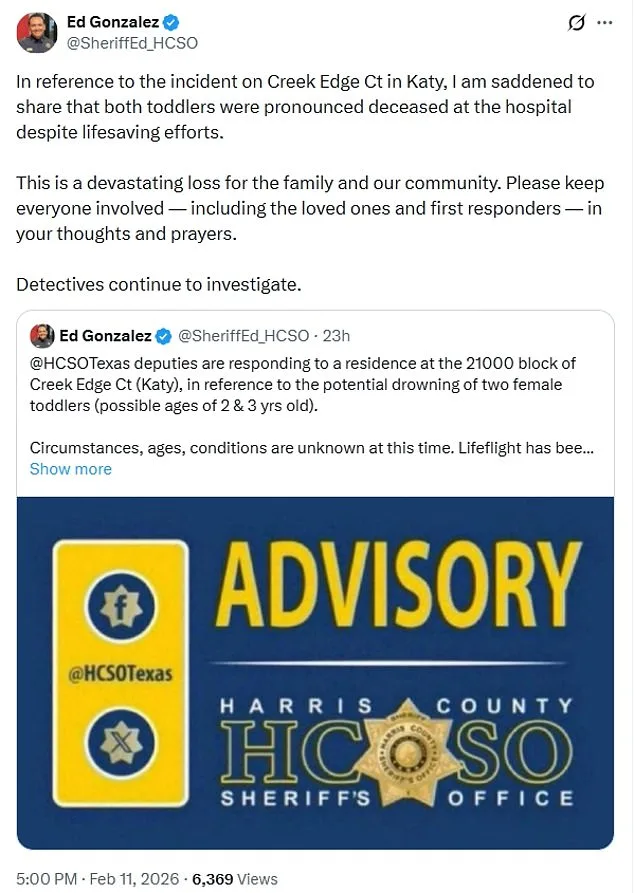 Tragic Pool Incident in Katy, Texas Claims Lives of Two Three-Year-Old Sisters