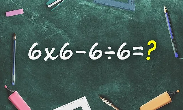 Viral Math Problem Divides the Internet: Can You Solve 6 x 6 - 6 ÷ 6?
